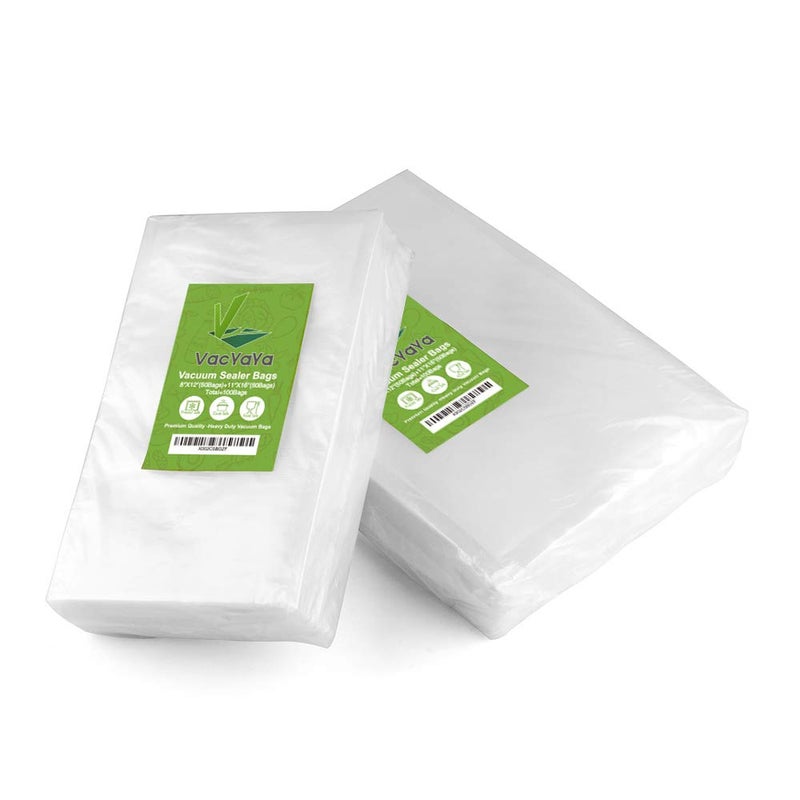 VacYaYa 100 Count Vacuum Sealer Bags 50 Each Size Quart 8" x 12" and Gallon 11" x 16" for Food, Seal a Meal Vac Sealers, Sous Vide Cooking Vaccume Safe, Pre-Cut Storage Bag - Image 1